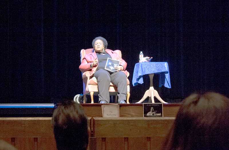 Dr. Melba Beals spoke at Reed L. Buffington Performing Arts Center at Chabot College on Monday.