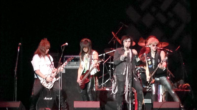 Hair metal revival band Faith and Bullets came from Manteca, Calif. to play.