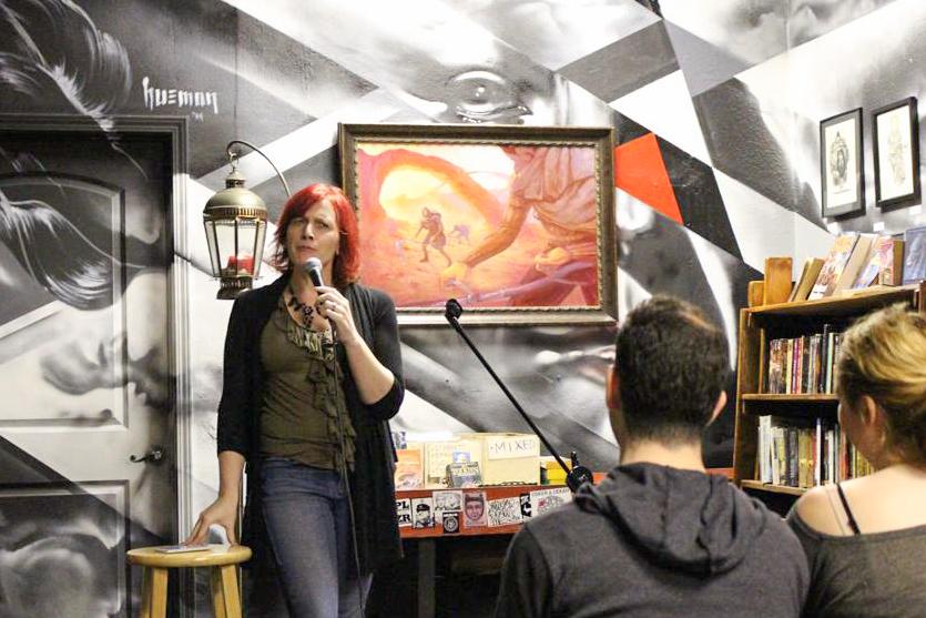 Natasha+Muse+performs+stand+up+at+Bergeron%E2%80%99s+Books+last+month+at+%E2%80%9CThe+Book+Was+Better%E2%80%9D+Comedy+show.