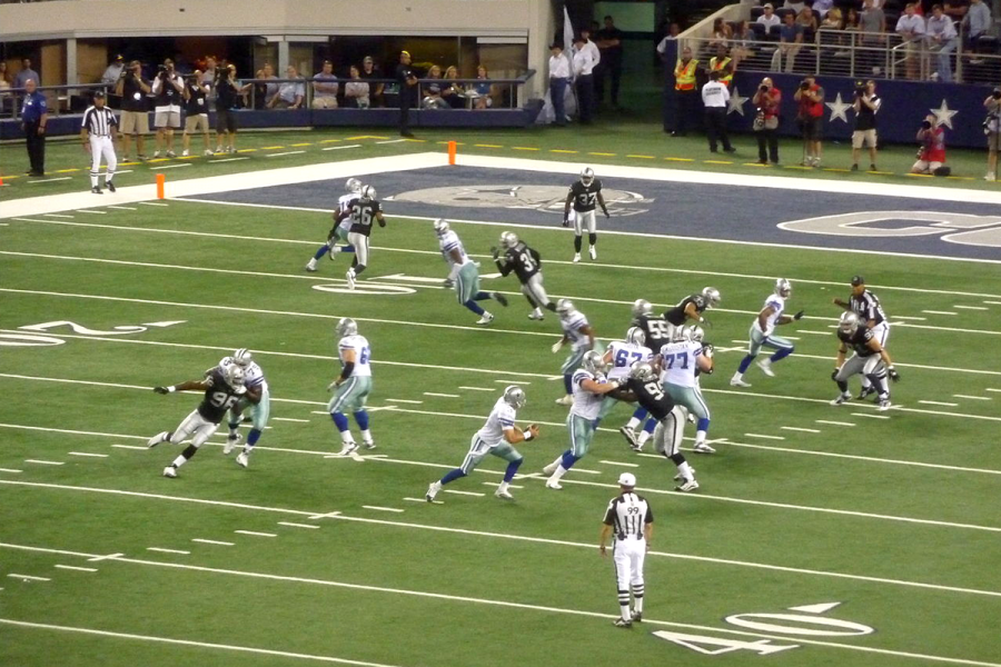Dallas+Cowboys%2FOakland+Raiders+preseason+game+in+2010+at+Cowboys+Stadium.