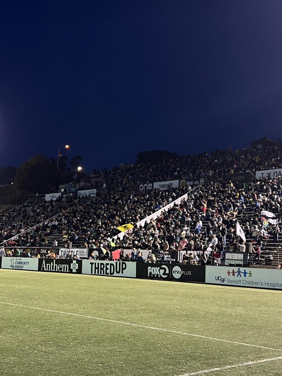 People+at+the+stands+during+the+2+nd+half+of+the+USL+Championship+game+Oakland+vs.+Monterey+Bay+FC+on%0ASaturday%2C+September+25%2C+2023.+Pioneer+Stadium+hosts+Roots+home+games.