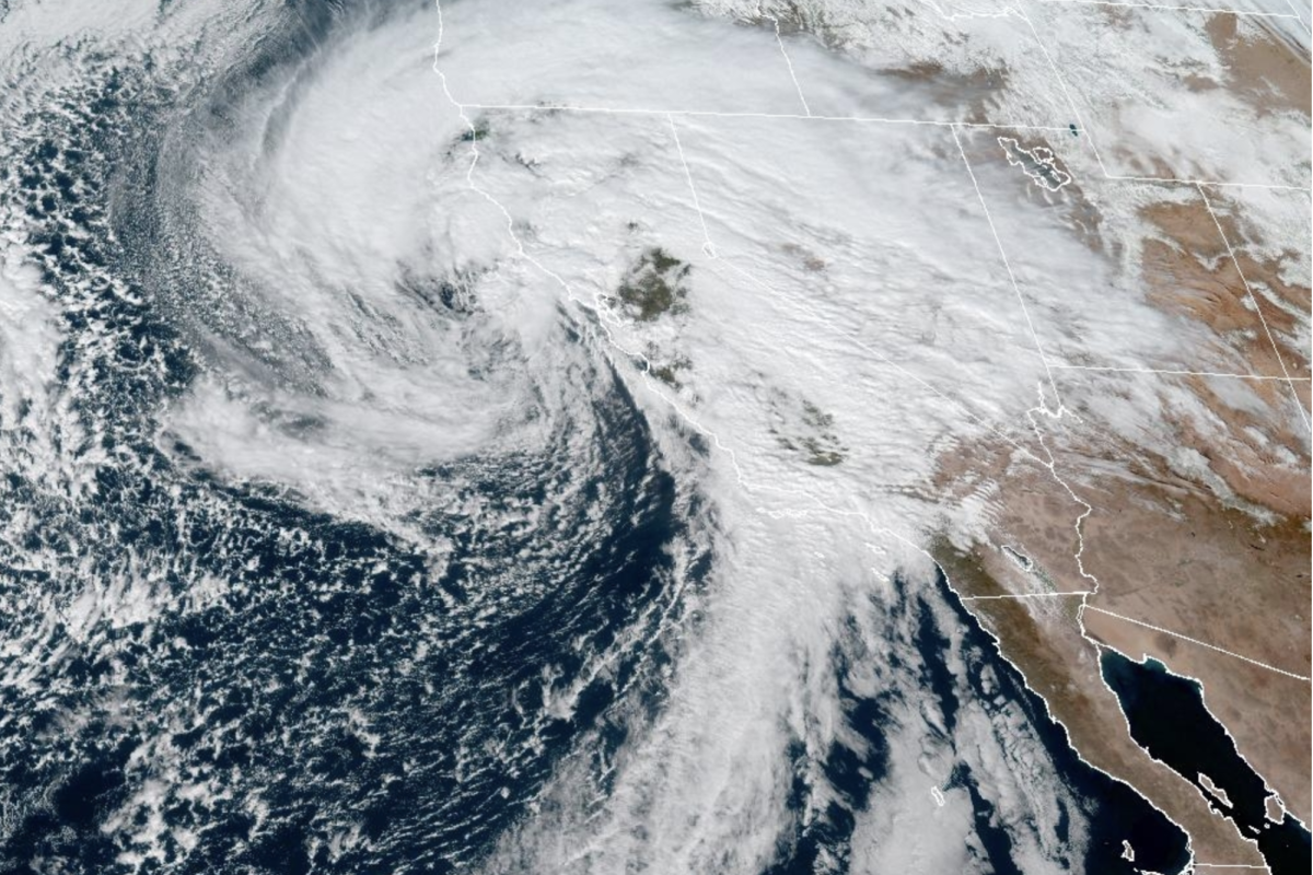 Satellite image of storm over California on February 4th, 2024 (via LA Times/ NOAA)
