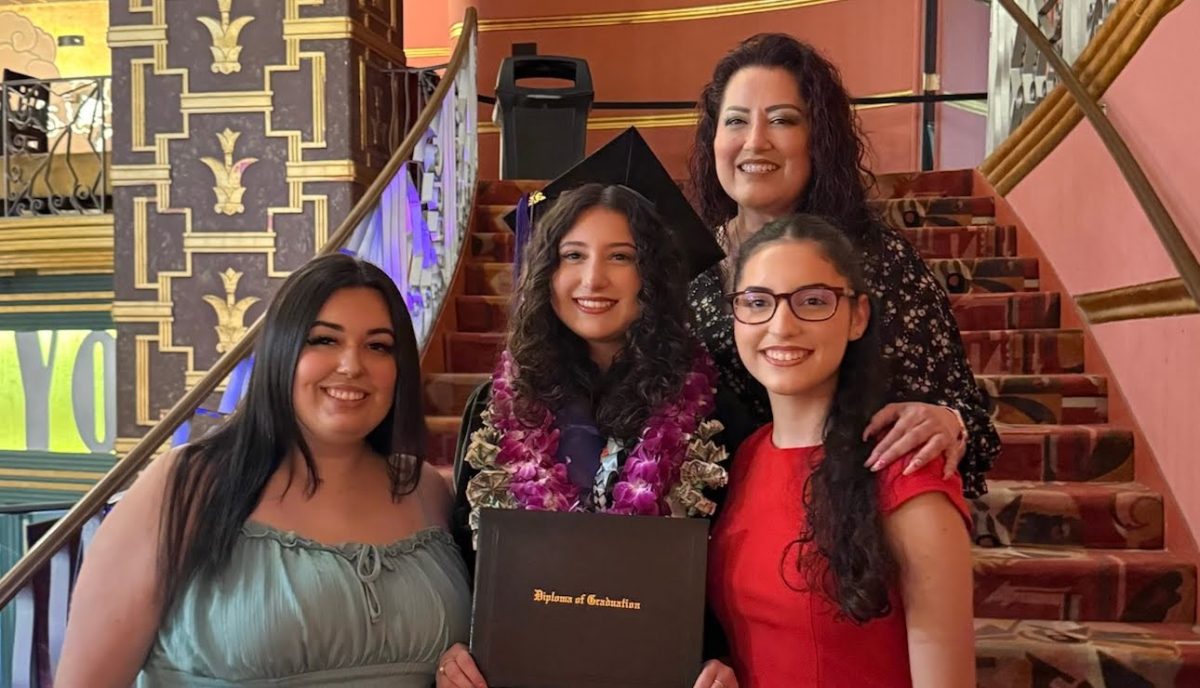 Alvarez family portrait. From left to right: Alejandra, Liliana, Graciela, Diana (top). Photo courtesy of Liliana Alvarez.
