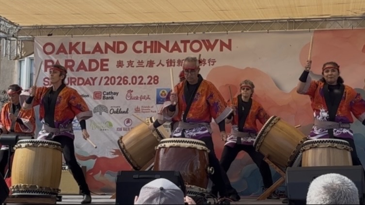 Buk Sing Choy Lay Fut Kung Fu Academy performing a traditional Chinese drumming scheme. 
