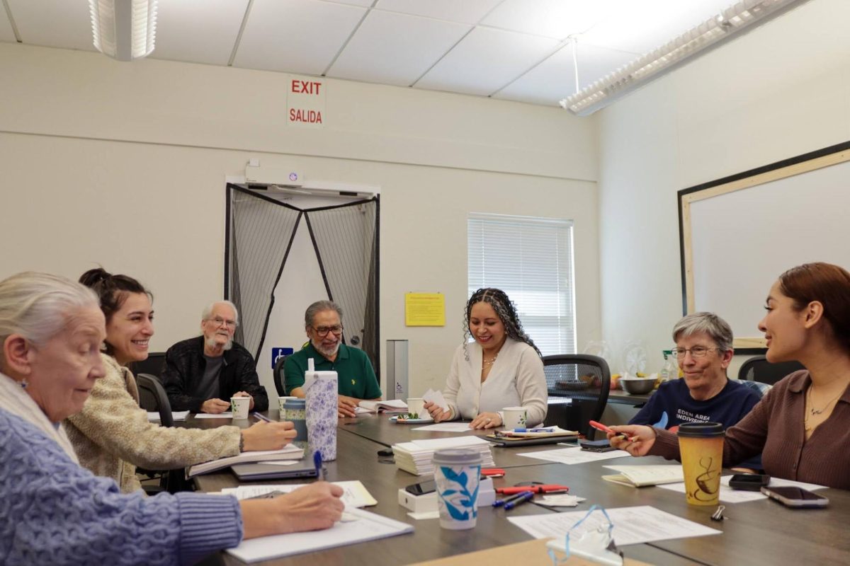 Angela Morales (right) of La Familia and Becca Horwitz (second from Left) of Planned Parenthood discuss the future of the collaborative during a February 2026 planning session.